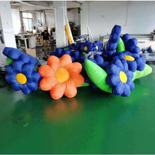 Customized Oxford Giant Inflatable Daisy Flower Plants Stage Ground Decoration for coffee house Event Show Party