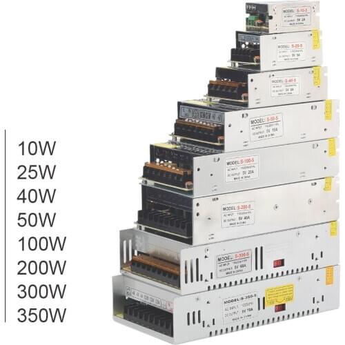 5V Power supply 2A 5A 10A 20A 40A 60A Lighting Transformer for DC5V LED strip WS2812 WS2812B AC110-220V input
