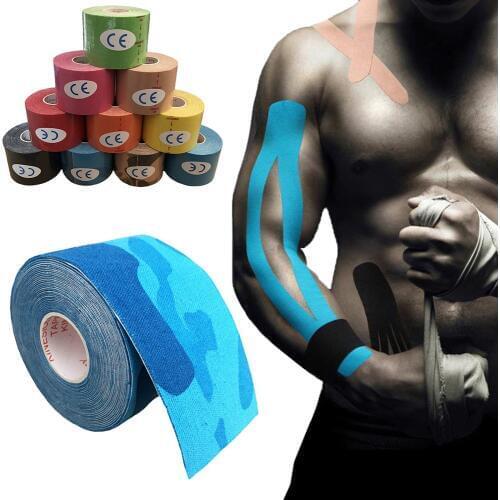 5 Size Kinesiology Tape Muscle Bandage Sports Cotton Elastic Adhesive Strain Injury Tape Knee Muscle Pain Relief Stickers