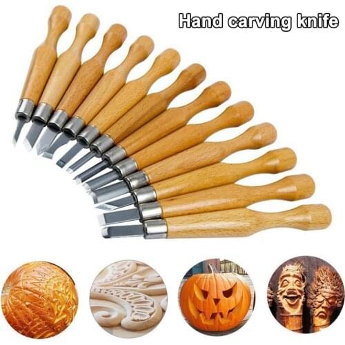 12Pcs Wood Handle Carving Chisel Tools Kit Professional Carpenter Woodworking Gouges Cutters Hand Tools Set деревообработка
