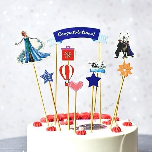 A Set of Disney Cake Inserts Frozen Marvel Mickey Mouse Baking Cake Decoration Birthday Party Decoration Supplies Cake Topper