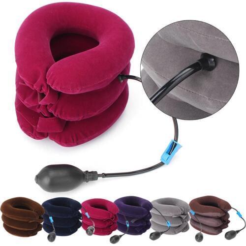 Inflatable Cervical Collar Neck Relief Traction Brace Support Stretcher Device Use In Working Studying Driving U Shape Pillow
