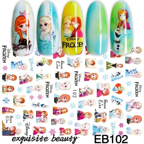 New Disney girls frozen princess Cartoon Nail Art Stickers boys Captain America Stitch Nail Art Decoration gift