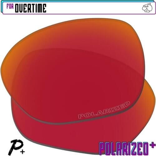 EZReplace Polarized Replacement Lenses for - Oakley Overtime Sunglasses - Red P Plus