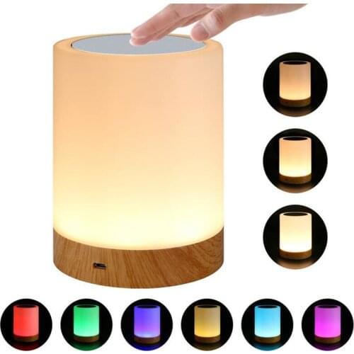 Portable Colorful Night Light Wireless Bluetooth Speaker Smart Touch Control Colors LED Desk Table Lamp Support TF Card 20