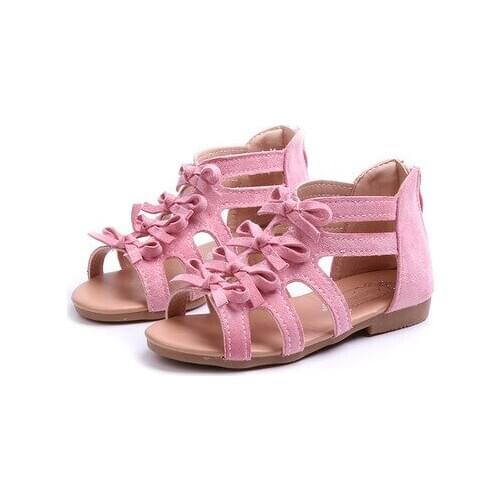 Girls Sandals kids sandals Childrens Shoes 2018 summer new Pearl Princess beach shoes anti-slip white pink size 21-30