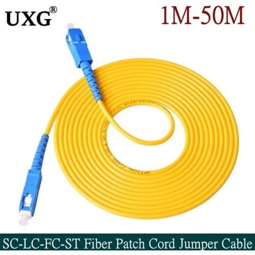 1M 3M 5M 10M 20M 30M SC to SC Fiber Patch Cord Jumper Cable SM Simplex Single Mode Optic for Network CS-CS 10TF 16FT 33FT