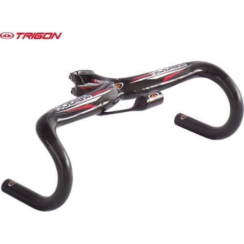 TRIGON RB112 one piece integrated road bars full carbon fiber road bike bicycle bent handlebar carbon with computer bracket