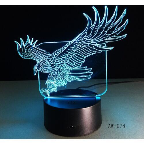 WOW Amazing Flying Big Eagle Shape Night Light Colorful Hawk 3D Table Lamp for Office Hotel Home Decor Drop Shipping AW-078