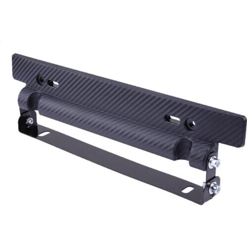 Universal Adjustable Car License Plate Holder Frame Bracket Car Number Racing Carbon Fiber Auto Front Mount Bumper Brackets