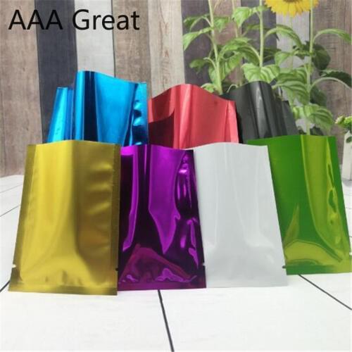 Aluminum Foil Food Packaging Bag Snacks Pouches Mylar Flat Open Top Vacuum Package Moisture Proof Bags Storage 50Pcs