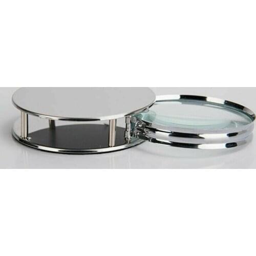 5X 60mm Round Metal Foldable handheld HD magnifying glass Portable Magnifier Pocket for Reading