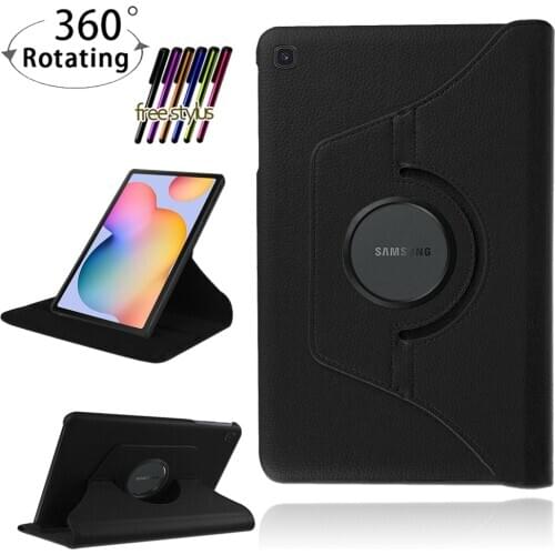 360 Rotating Case for Samsung Galaxy Tab S6 Lite P610 Drop Resistance Shockproof Hard Protective Shell Cover+ Free Stylus