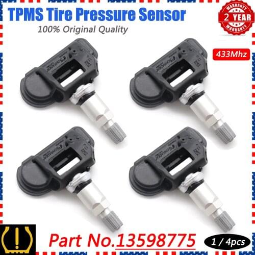 XUAN 4 PCS TPMS Tire Pressure Monitor Sensor For Opel GMC Chevrolet Corvette 433MHZ 13598775 13581560 Car accessories