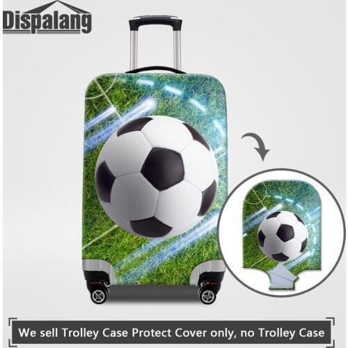 Dispalang Footballs Soccers Printing Luggage Protective Covers For 18-32 Inch Suitcase Waterproof Dust Mens Travel On Road Cover