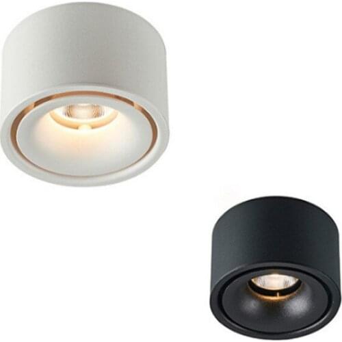 1Pcs Round Led Dimmable Surface Mounted Spotlight COB Non Aperture Ceiling Spotlight 7W / 12W Room Surface Mounted Recessed Ligh