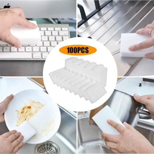 100pcs/lot Melamine Sponge Magic Sponge Eraser Gray White Cleaner Multi-functional Cleaning Nano Cleaning Sponges#40