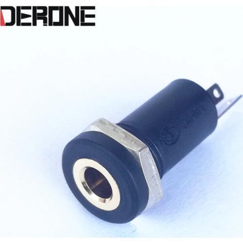 2 piece 3.5mm Stereo Jack plug Chassis Panel Mount Headphone amplifier audio Input Socket Connector MJ-073H