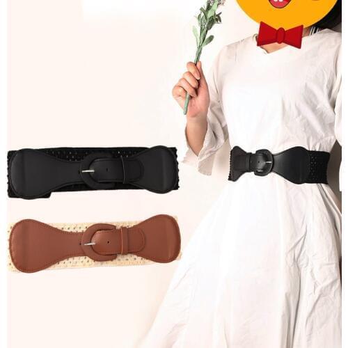 2020 Fashion Elastic Waistband Belts for Women Black Wide Corset Hollow Belt Female Wedding Dress Waist Band