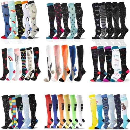 5/6/7/8 Pairs Compression Socks Anti-slip Football Golf Tube Outdoor Sports Sock Pressure Nurses Hiking Running Fitness Socks