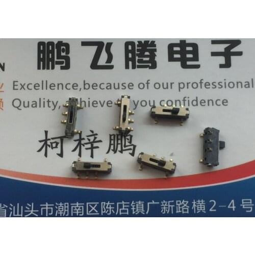 5PCS/lot Taiwan Yuanda SS3NP-MS-Q-T/R Micro Toggle Switch 5 feet 2 files SMD vertical self-resetting self-elastic sliding switch