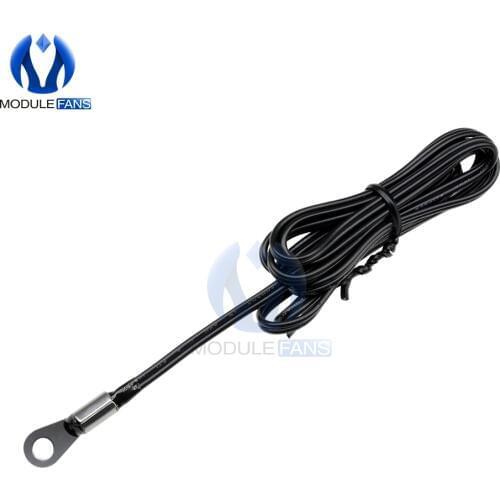 5PCS W1209 Fixed Mounting Hole Waterproof NTC 10K 1% 3950 Thermistor Accuracy Temperature Sensor Wire Cable Probe 1 Meter 1m