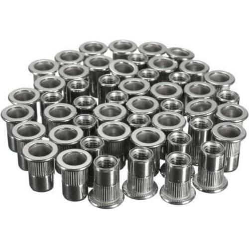 50pcs M6 Thread 304 Stainless Steel Flat Head Rivet Nut Rivnut Insert Nutsert