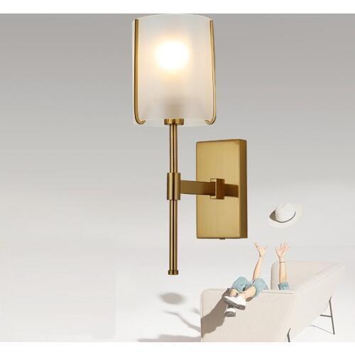 Free Shipping Frosted Glass Wall Lamp Passage Corridor Bedroom Bedside Lamp AC110V AC220V LED E14 Light Bulb Wall Mounted Sconce