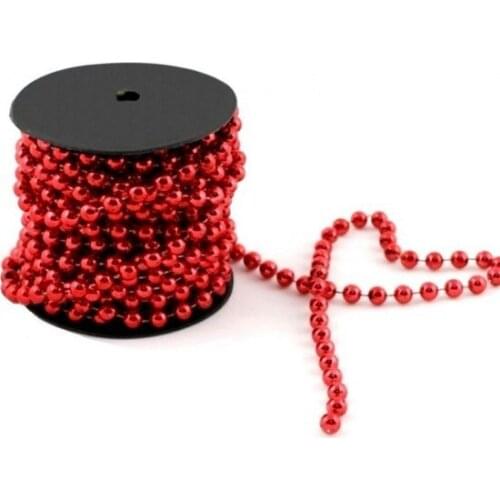 Thin Chain Beads 20Metre Red christmas decorations рождественские украшения