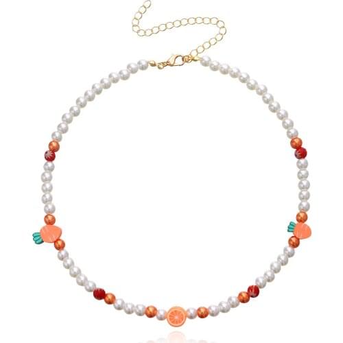 5 Style Imitation Pearls Clavicle Chain Fruit Necklace for Women Girls 2021 Fashion Jewelry Short Necklaces Female Cute Gift New