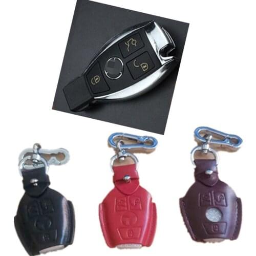 1pcs Car Styling Remote Key Holder Case For Mercedes Benz E260 300 GLK300 Special Key Bag Cover Of High-end Leather Car