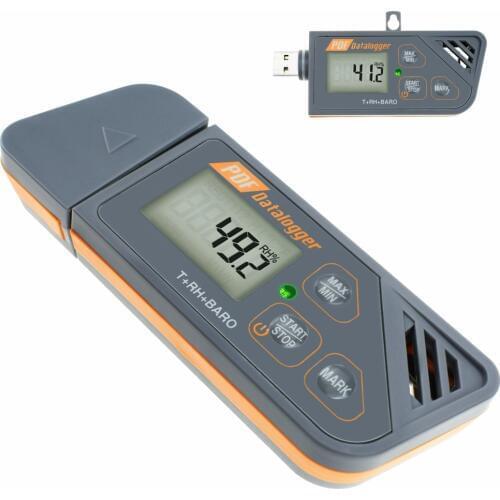 Digital Waterproof Humidity Temperature & Pressure Barometric Datalogger Gauge PDF & Excel Report LED Indicator USB Datalogger