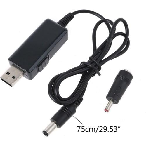G99B USB To DC Boost Converter Cable 5V to 9V 12V with 5.5X2.1mm 3.5X1.35mm Connector DC Power Regulator with Switch Cord