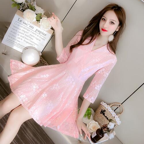 Anime Costumes Lady robe Japanese V-neck summer Dress Kimono Woman Sweet gown Vintage Asian Clothing Cosplay Party apparel