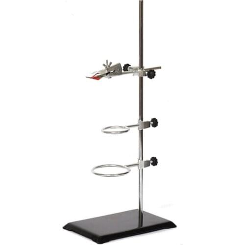 Laboratory Grade Metalware Support Stand, Cork Lined Burette Clamp with 2 Retort Ring (2inch,3inch Dia)