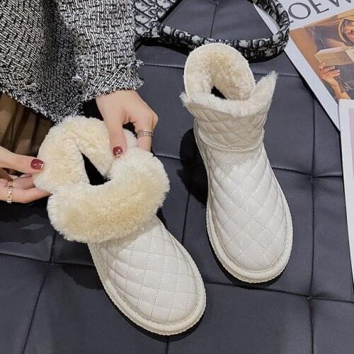 Ins Hot Australia Women Snow Boots Cowhide Leather Ankle Boots Warm Winter Boots Woman Shoes 2021 new