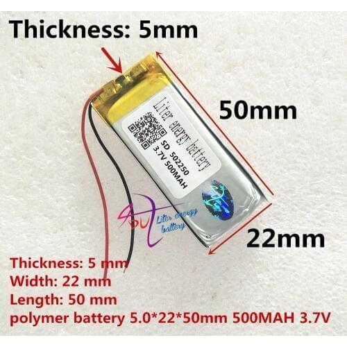 Best battery brand 3.7V polymer lithium battery 502250 recording pen wireless mouse point reading pen 500mAH 502248