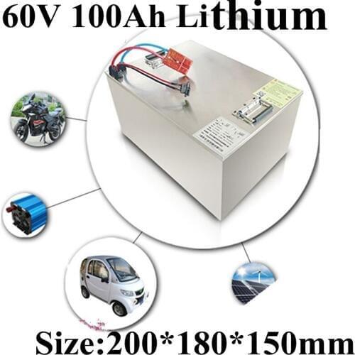 Metal case 60v 60Ah lithiumbattery pack built-in BMS Not lead acid for RV EV motor elecrtric bike 3000W 3600w engine