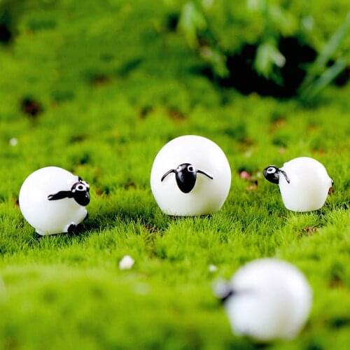 3pcs Moss Mini World Landscaping Decoration Artificial Lamb Cute Sheep Crafts DIY Accessories Material