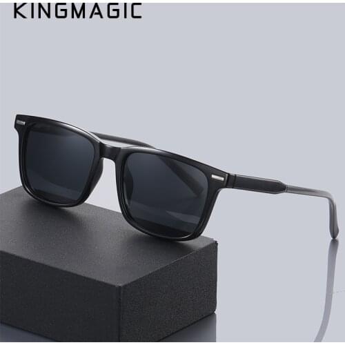 KINGMAGIC Light Weight TR90 Men Sun Glasses Classic Square Polarized Sunglasses For Male High Quality Driving Eyewear UV400