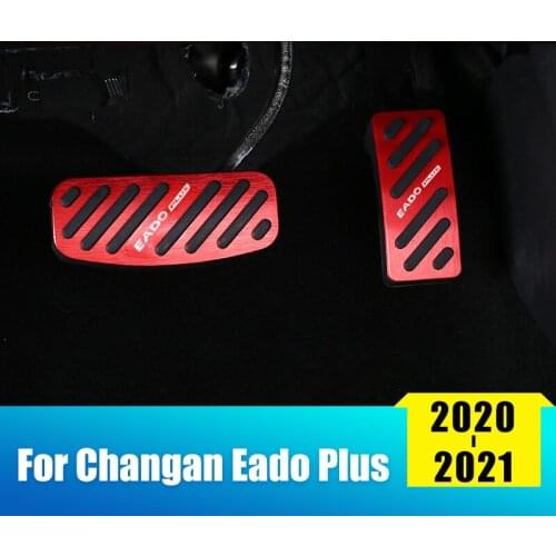 Aluminum Alloy Car Foot Pedal Fuel Accelerator Gas Pedal Brake Pedal Cover Pad For Changan Eado Plus 2020 2021 Accessories