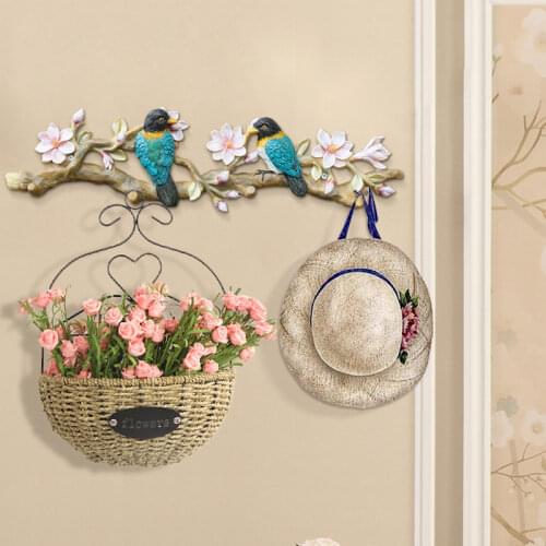 3D bird decoration wall hook Key holder wall hangers Over the door hooks for hanging Keys holder wall home Creative door hook