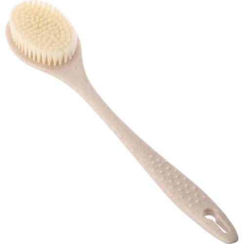 Natural Wheat Straw Long-Handled Soft Back Scrubbing Shower Body Brush Back Scrubbing Mud Decontamination