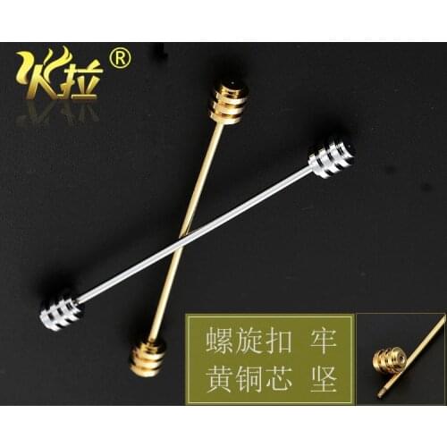 New design tie rod screw head men shirt collar brooch ornament tie pin accessories