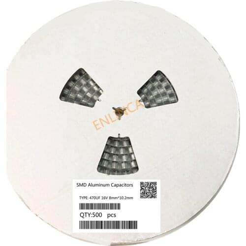 Original 500pcs 470UF 16V 8mm*10.2mm SMD Aluminum electrolytic capacitor Full Reel