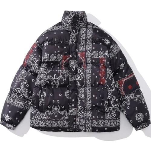 Personalized Printing Men Parkas Coat Winter Thicken Loose Casual Trendy Youth Male Streetwear Hip Hop Black punk Oversize Jacke