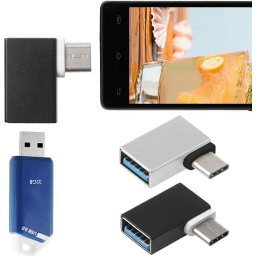 90 Degree Type C To USB 3.0 Female Data OTG Converter for macbook Phone