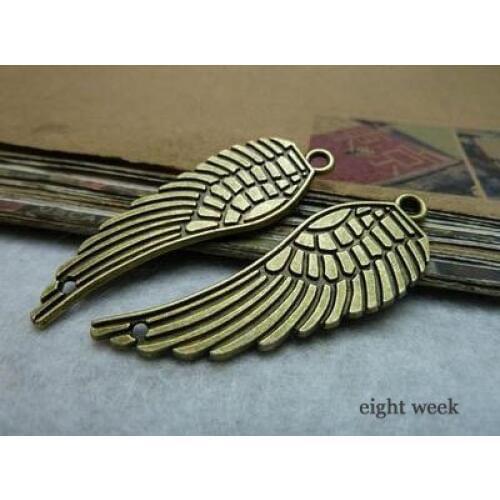 Zinc alloy pendant jewelry accessories diy handmade material charms wings 15 * 48 mm connection