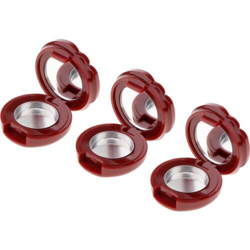 3pcs Empty Plastic Lip Gloss Lipstick Eyeshadow Powder DIY Makeup Case Eyes Facial Powder Storage Palette with Mirror