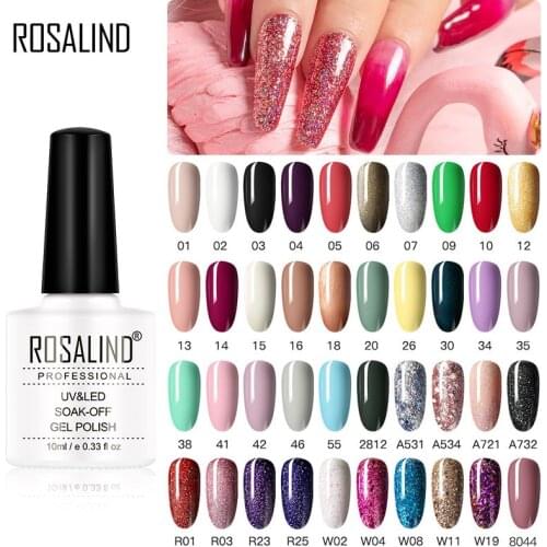 ROSALIND Gel Polish Set Manicure for Nails Semi Permanent Vernis top coat UV LED Gel Varnish Soak Off Nail Art Gel Nail Polish